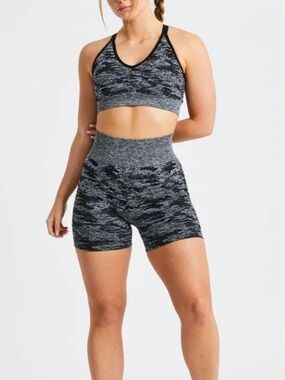 AYBL Evolve Camo Seamless Shorts Black and Grey size‎ Large